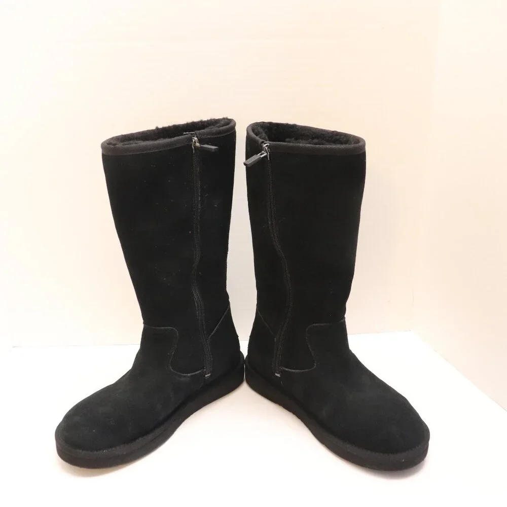UGG Women's‎ Black Knee-High Boots Size US6 Black Sheepskin Fur Lined